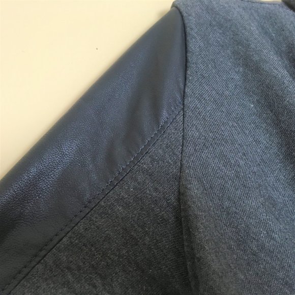 BLANK NYC Vegan Leather Moto Jacket XS Quiet Luxury Neutral Cozy - Picture 6 of 8